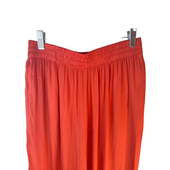 2/$30 ZARA Small Wide-Leg Terra-cotta Crinkled Elastic Flowy Gauchos Pants - Picture 7 of 13